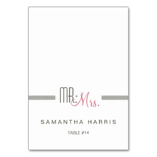 Retro Modern Wedding Escort Place Card