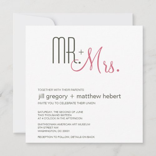 Retro Modern Wedding Personalized Announcements
