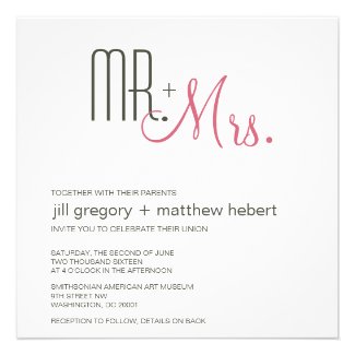 Retro Modern Wedding Personalized Announcements