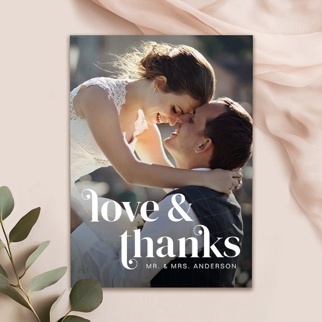 Retro Modern Wedding Thank You Card (Creator Uploaded)