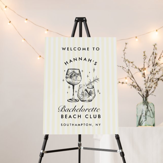 Retro Modern Yellow Bachelorette Welcome Sign (In Situ (Stand))
