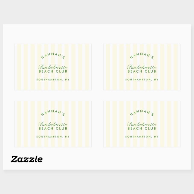 Retro Modern Yellow & Green Personalized Rectangular Sticker (Sheet)