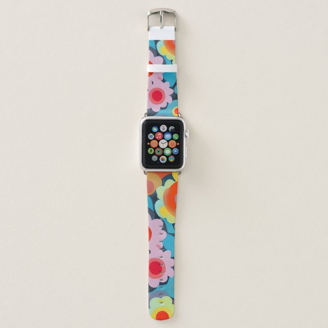 Retro Modflowers Apple Watch Band (Front)
