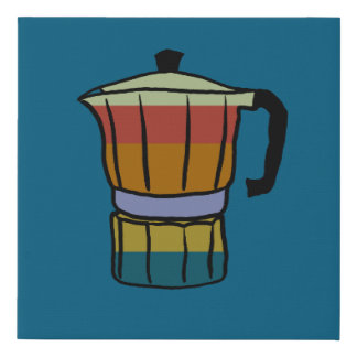 Retro Moka Pot Faux Canvas Print