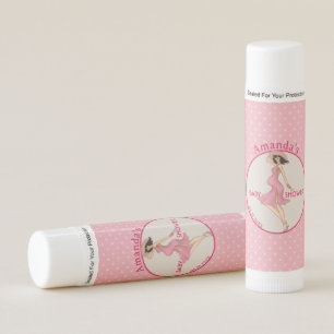 Retro Mom Brunette 2 Baby Shower Party Lip Balm