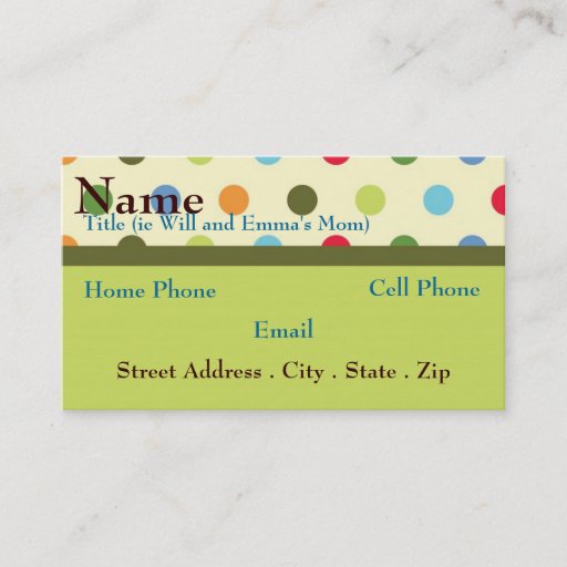Customizable Retro Mom Business Card