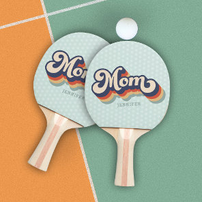 Retro Mom Custom Name Mother's Day  Ping Pong Paddle