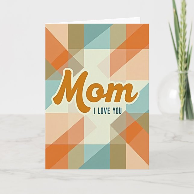 Retro Mom I Love You Card (Front)