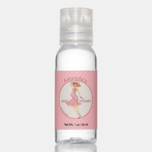 Retro Mom Redhead 2 Baby Shower Party Hand Sanitizer