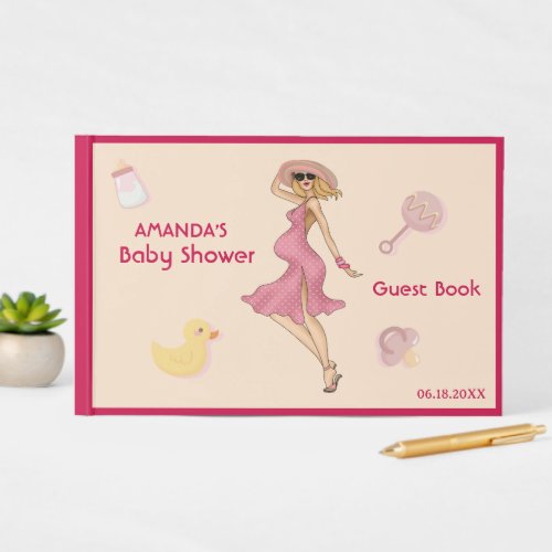 Retro Mommy Blonde 2 Baby Shower Party  Guest Book