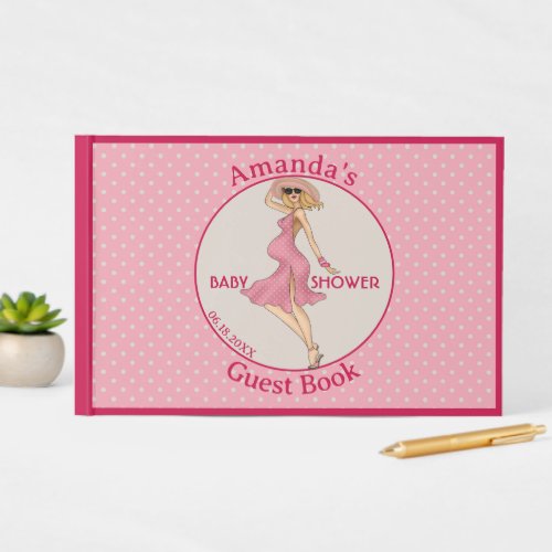 Retro Mommy Blonde Baby Shower Party  Guest Book