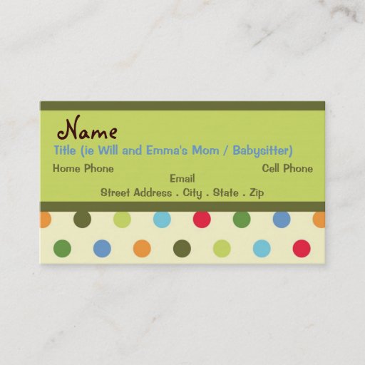 Customizable Retro Mommy Business Card