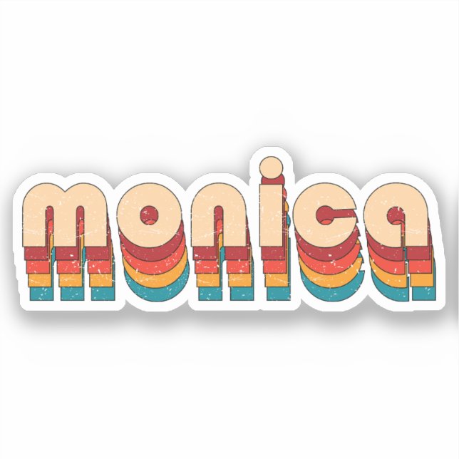 Retro Monica Name Sticker (Front)