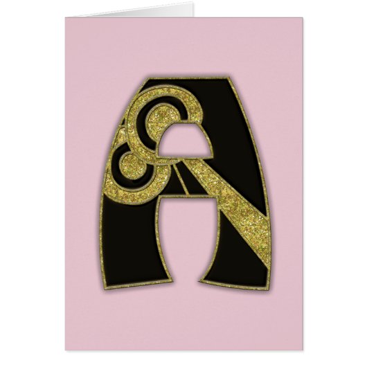 retro monogram - A Cards (Front)