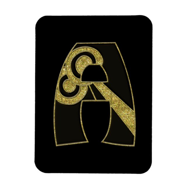 retro monogram - A Magnet (Vertical)