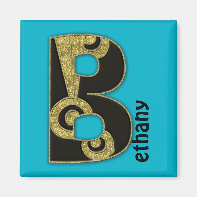 retro monogram - B Magnet (Front)