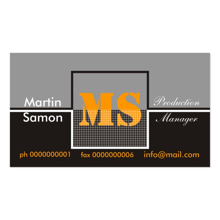 Retro Monogram Business Cards