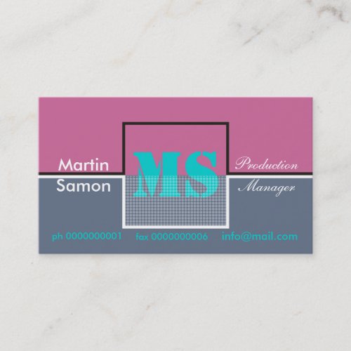 Retro Monogram Business Cards