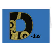 retro monogram - D Cards (Front Horizontal)
