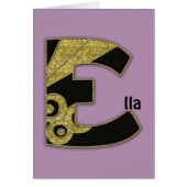retro monogram - E Cards (Front)