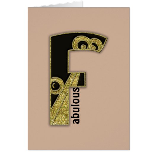retro monogram - F Cards (Front)