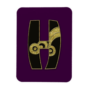 retro monogram - H Magnet