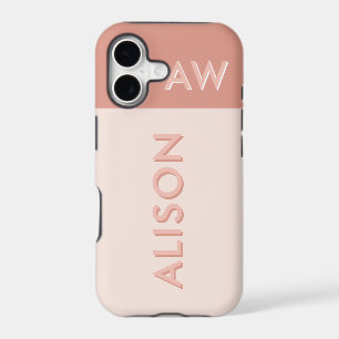 Retro monogram initial and name personalize modern iPhone 17 case