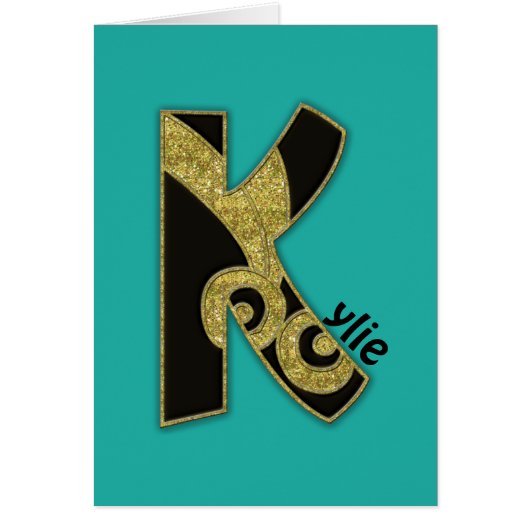 retro monogram - K Cards (Front)