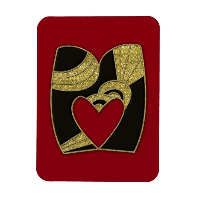 retro monogram - M Magnet (Vertical)
