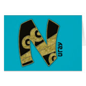 retro monogram - N Cards (Front Horizontal)