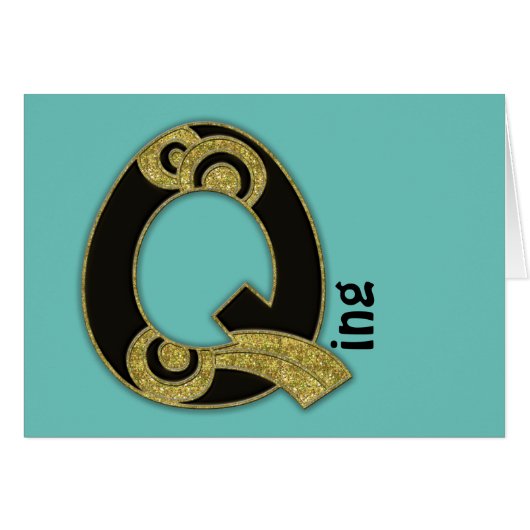 retro monogram - Q Cards (Front Horizontal)