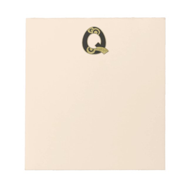 retro monogram - Q Notepad (Front)
