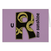 retro monogram - R Cards (Front Horizontal)