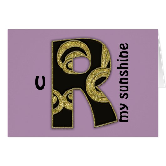 retro monogram - R Cards (Front Horizontal)