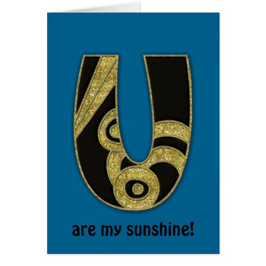 retro monogram - U Cards (Front)