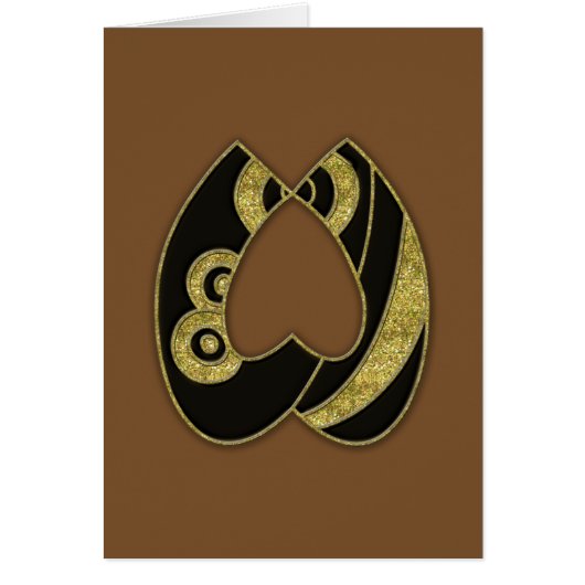 retro monogram - W Cards (Front)