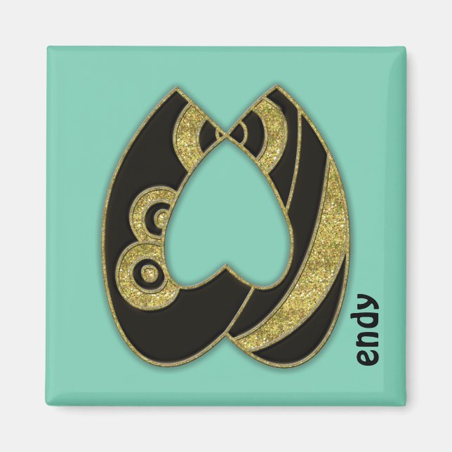 retro monogram - W Magnet (Front)
