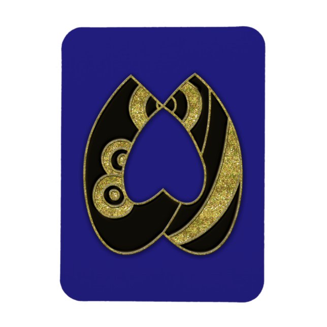 retro monogram - W Magnet (Vertical)