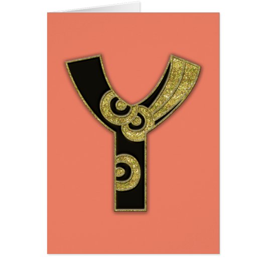 retro monogram - Y Cards (Front)