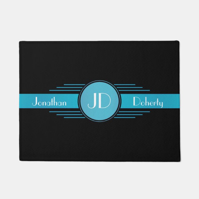 Retro Monogrammed Doormat (Front)