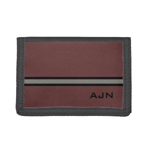 Retro Monogrammed Dusty Red Wallet