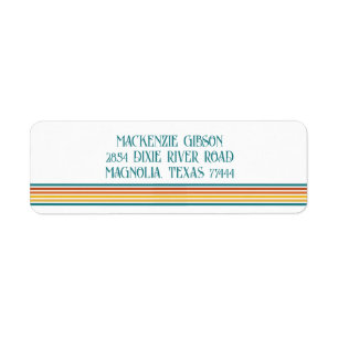 Retro Monogrammed Minimalist Stripes Label
