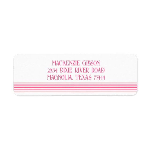 Retro Monogrammed Minimalist Stripes Label (Front)