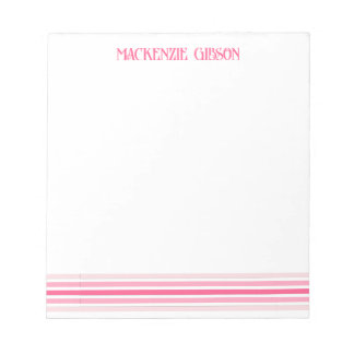 Retro Monogrammed Minimalist Stripes Notepad