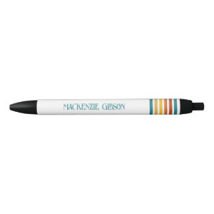 Retro Monogrammed Minimalist Stripes Pen
