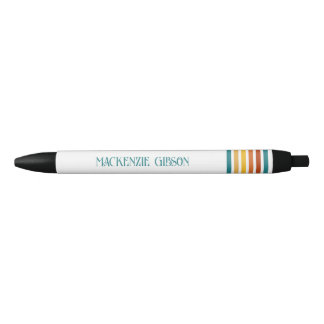 Retro Monogrammed Minimalist Stripes Pen