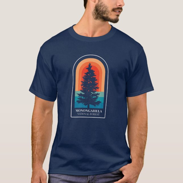 Retro Monongahela National Forest West Virginia Hi T-Shirt (Front)