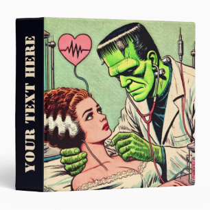 Retro Monster Love Comics 3 Ring Binder