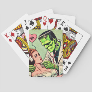 Retro Monster Love Comics Poker Cards