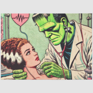 Retro Monster Love Comics Tissue Paper